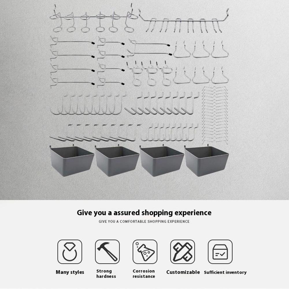 4 Storage Boxes with 80 Pegboard Hooks Multipurpose Wall Mount Organizer Tool Hanger Kit Type A
4 Storage Boxes with 80 Pegboard Hooks Multipurpose Wall Mount Organizer Tool Hanger Kit Type A
