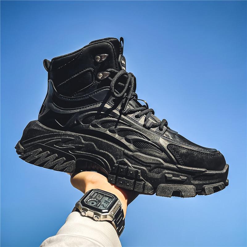 High-top men s shoes winter pure black thick-soled heightening tooling Martin boots men s new casual sports dad trendy shoes 39
High-top men s shoes winter pure black thick-soled heightening tooling Martin boots men s new casual sports dad trendy shoes 39