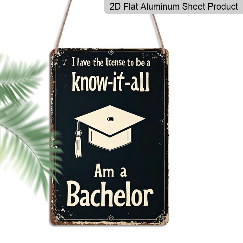 2D Flat, 1pc Vintage Bachelor s Degree Metal Wall Sign - Graduation Cap & Diploma Aluminium Academic Decor with Funny Know-it-All Bachelor Phrase 20*30cm
2D Flat, 1pc Vintage Bachelor s Degree Metal Wall Sign - Graduation Cap & Diploma Aluminium Academic Decor with Funny Know-it-All Bachelor Phrase 20*30cm