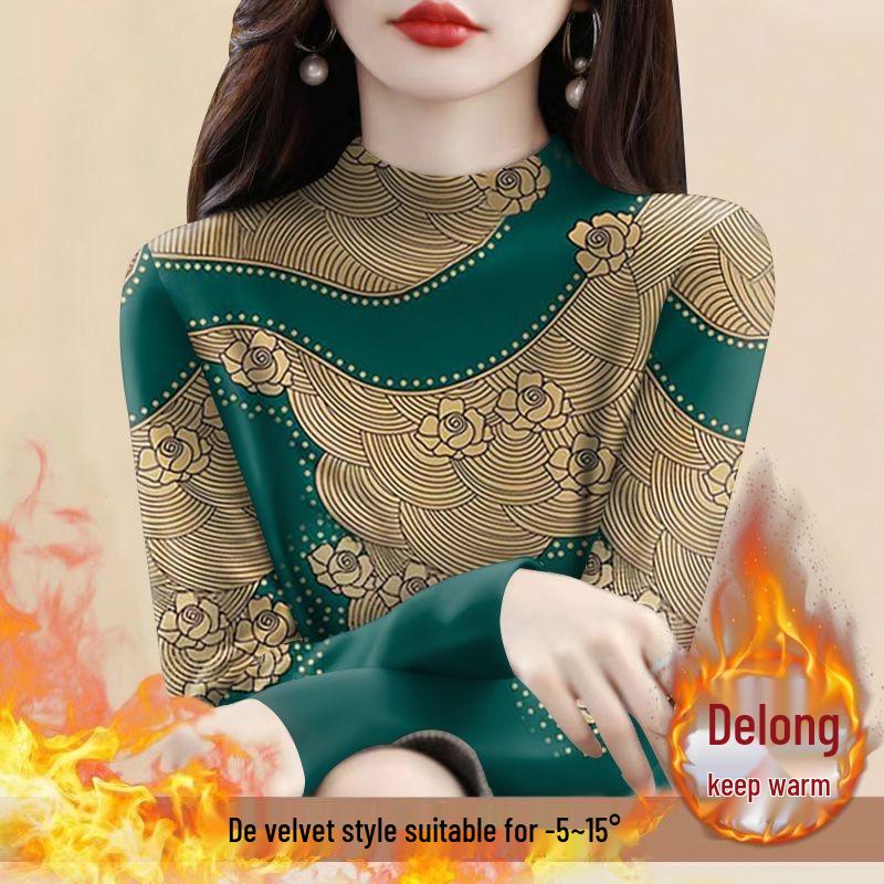Women s Plus Size Fleece Lined Semi-High Neck Long Sleeve T-Shirt XL suggested weight 110-125 jin
Women s Plus Size Fleece Lined Semi-High Neck Long Sleeve T-Shirt XL suggested weight 110-125 jin