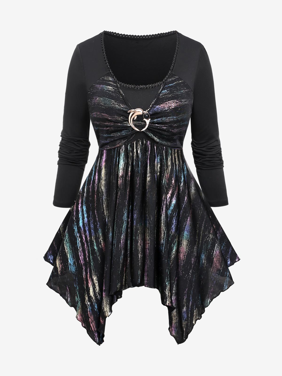 Футболка Rosegal Plus Size с блестками и пряжкой в виде дельфина, асимметричная, с рюшами M чёрный
Футболка Rosegal Plus Size с блестками и пряжкой в виде дельфина, асимметричная, с рюшами M чёрный