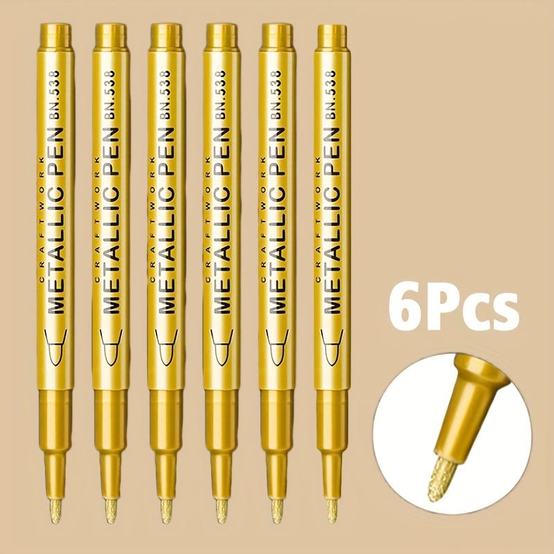 6Pcs Golden & Silver Metallic Markers, Brush & Fine Tip Options - for Painting, Lettering And Detailing - Quick-Drying, Artistic
6Pcs Golden & Silver Metallic Markers, Brush & Fine Tip Options - for Painting, Lettering And Detailing - Quick-Drying, Artistic