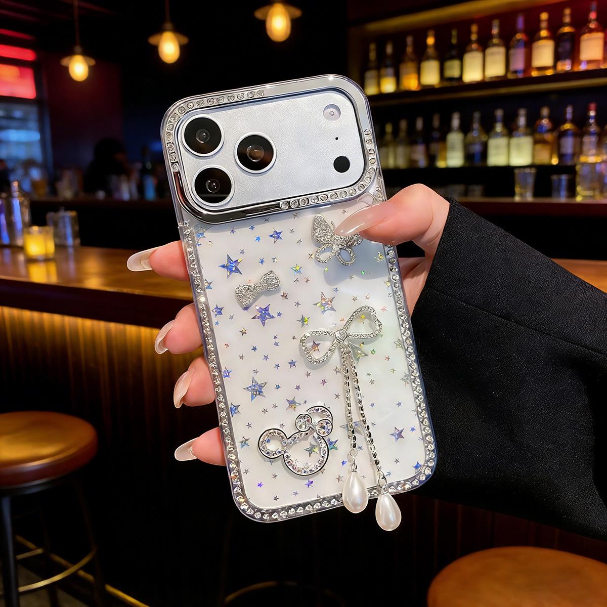 iPhone 16 Pro/17/14/13 Case with Rhinestone Edge & Star Pendant for Women 11
iPhone 16 Pro/17/14/13 Case with Rhinestone Edge & Star Pendant for Women 11