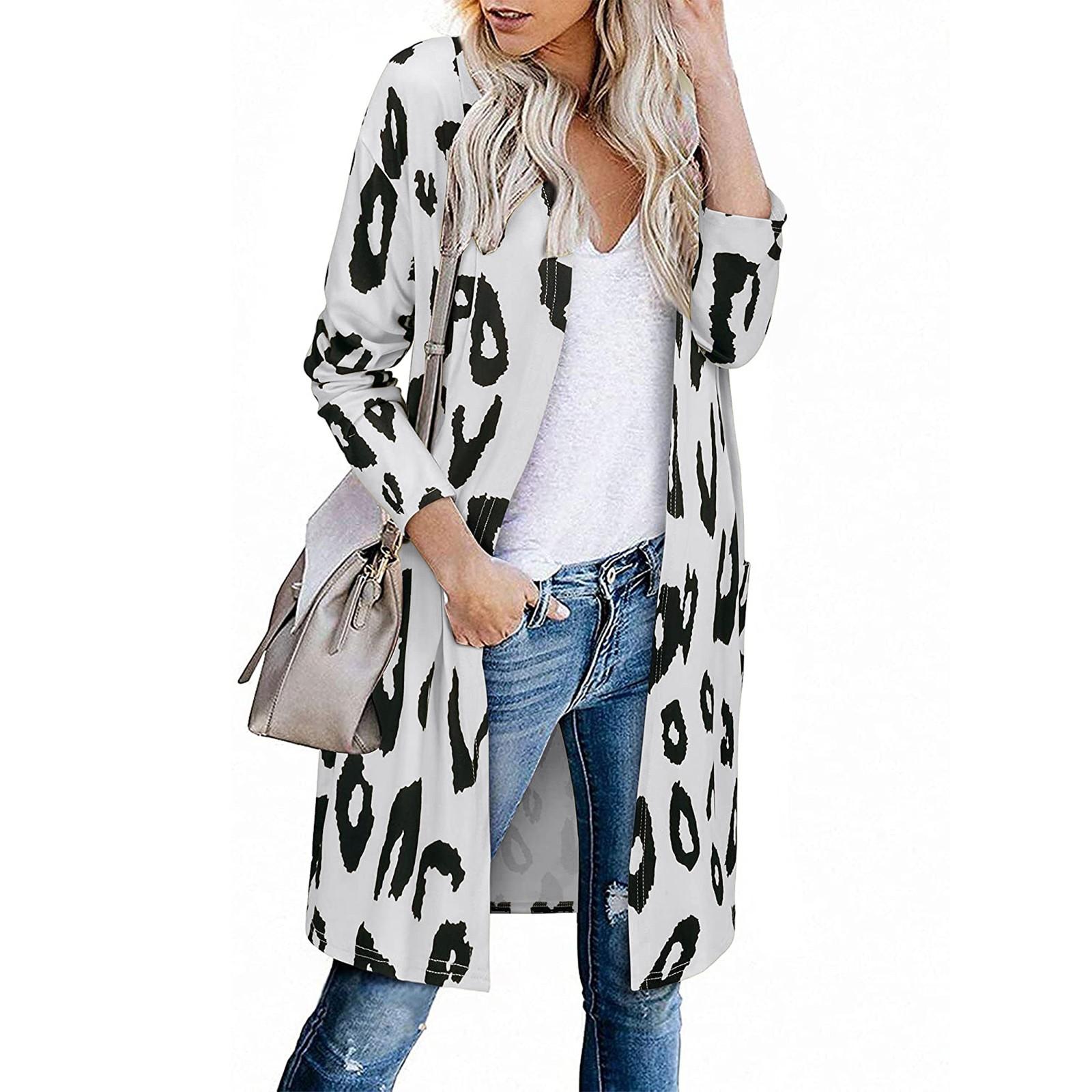 Women s Fashion Casual Printed Pocket Cardigan Medium And Long Coat L білий
Women s Fashion Casual Printed Pocket Cardigan Medium And Long Coat L білий