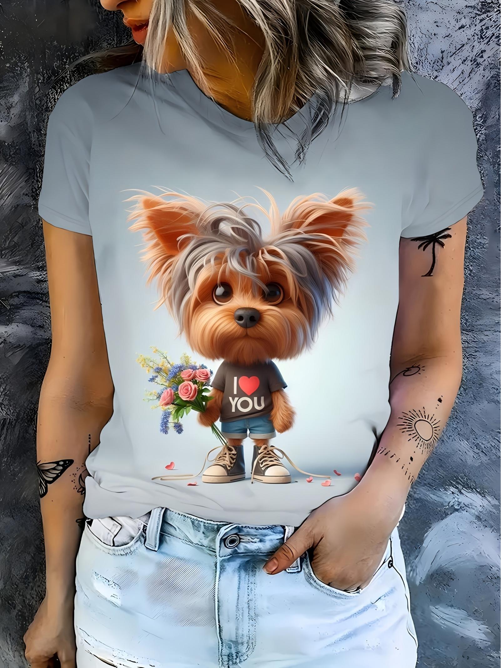 Women s Light Blue Yorkshire Terrier T-Shirt - Yorkie Dog Print ; ;I Love You; Design. Casual Crew Neck Top Suitable for Spring Summer Fall Wear. Gift M дубильна кора
Women s Light Blue Yorkshire Terrier T-Shirt - Yorkie Dog Print ; ;I Love You; Design. Casual Crew Neck Top Suitable for Spring Summer Fall Wear. Gift M дубильна кора