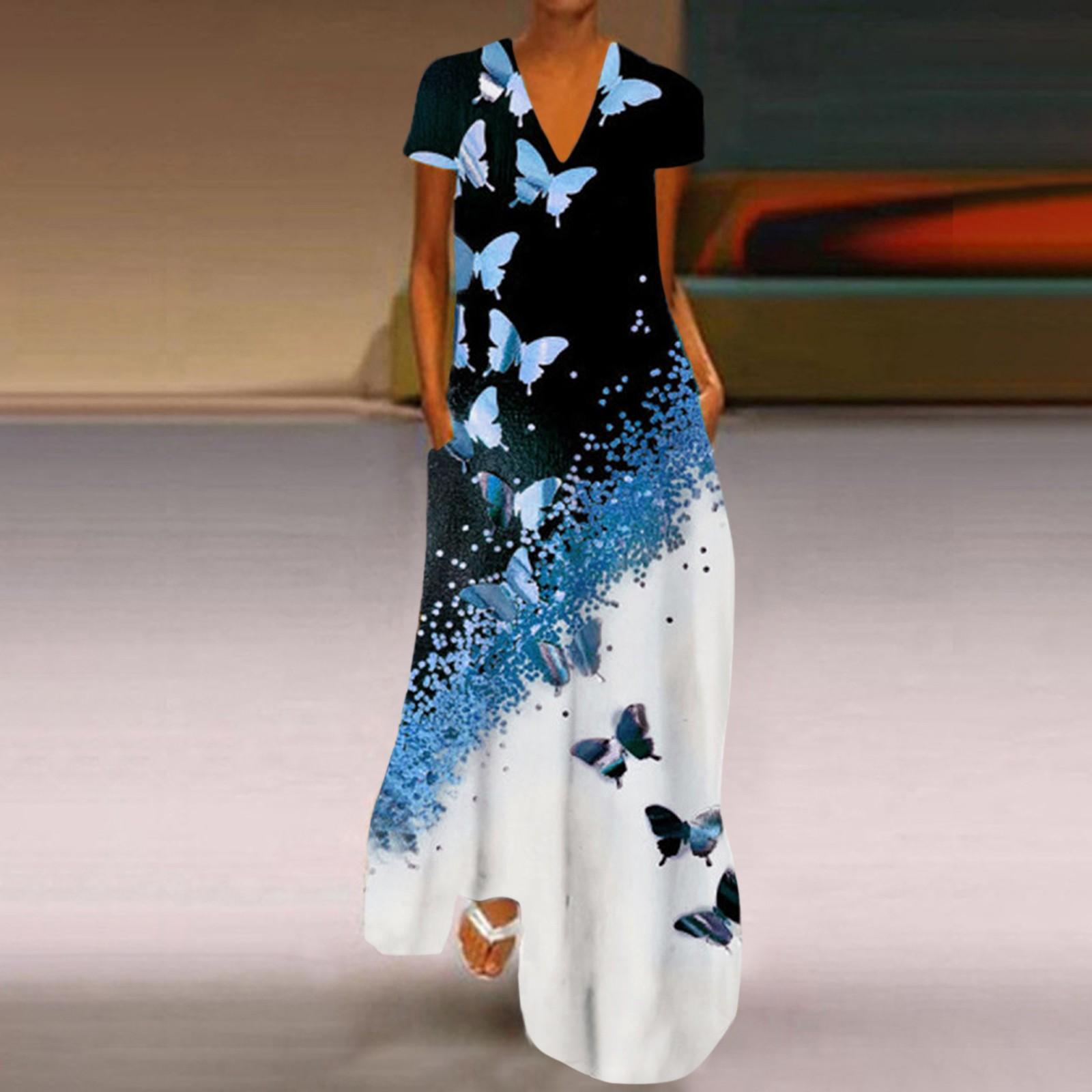 Women s Fashion New Summer Butterfly Positioning Print V-neck Short Sleeve Dress M
Women s Fashion New Summer Butterfly Positioning Print V-neck Short Sleeve Dress M