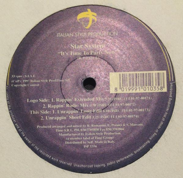 12inch Record STAR SYSTEM - It s Time To Party Now ISP1356 Italian Style P 1997 Italy Dance & Electronica Used
12inch Record STAR SYSTEM - It s Time To Party Now ISP1356 Italian Style P 1997 Italy Dance & Electronica Used