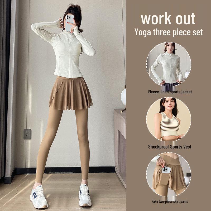 Women s Autumn Winter Sports Set: Fleece-Lined Jacket, Yoga Skirt, and Training Pants M
Women s Autumn Winter Sports Set: Fleece-Lined Jacket, Yoga Skirt, and Training Pants M