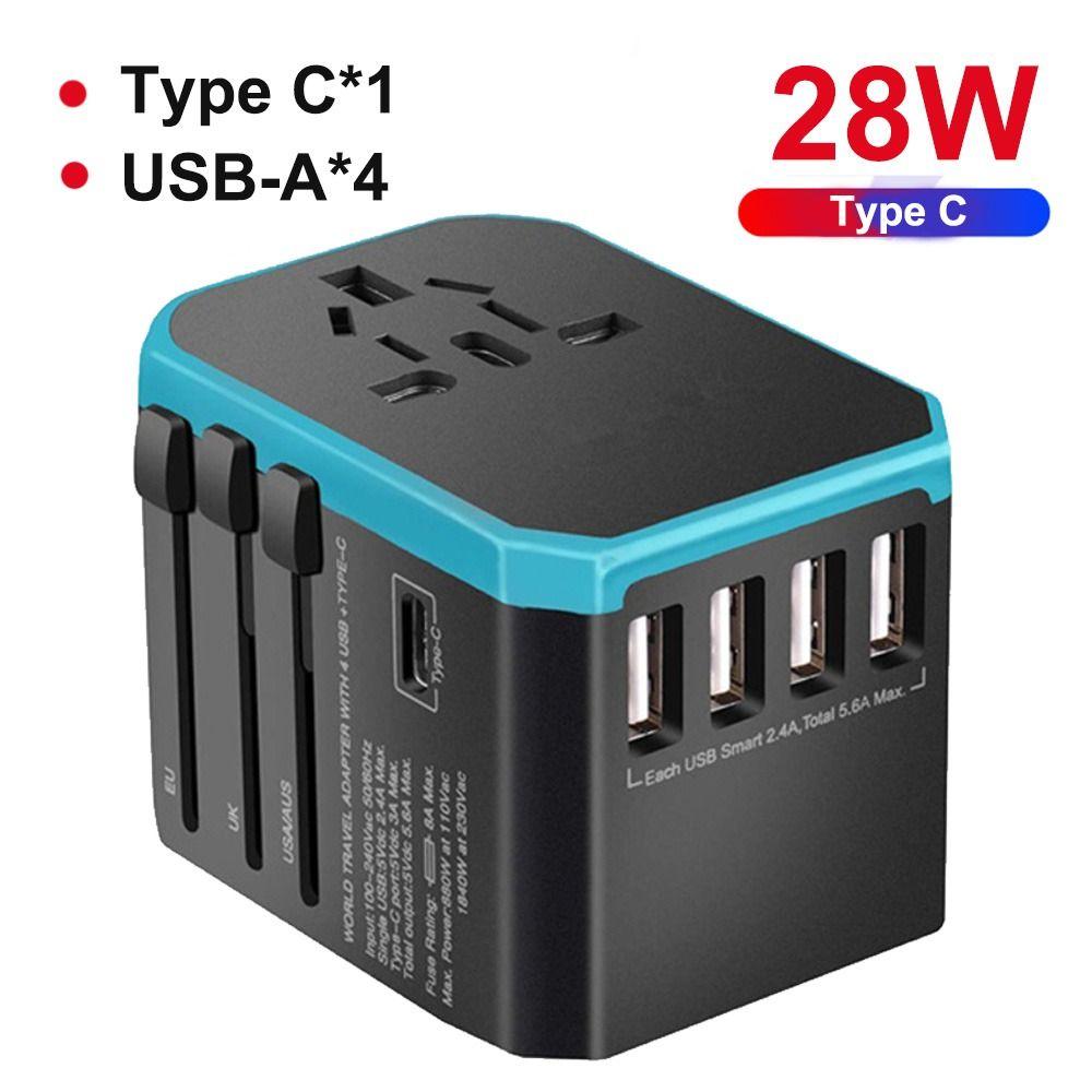 Адаптер Международный адаптер типа C с 4 портами USB Универсальный дорожный адаптер «все в одном»
Адаптер Международный адаптер типа C с 4 портами USB Универсальный дорожный адаптер «все в одном»