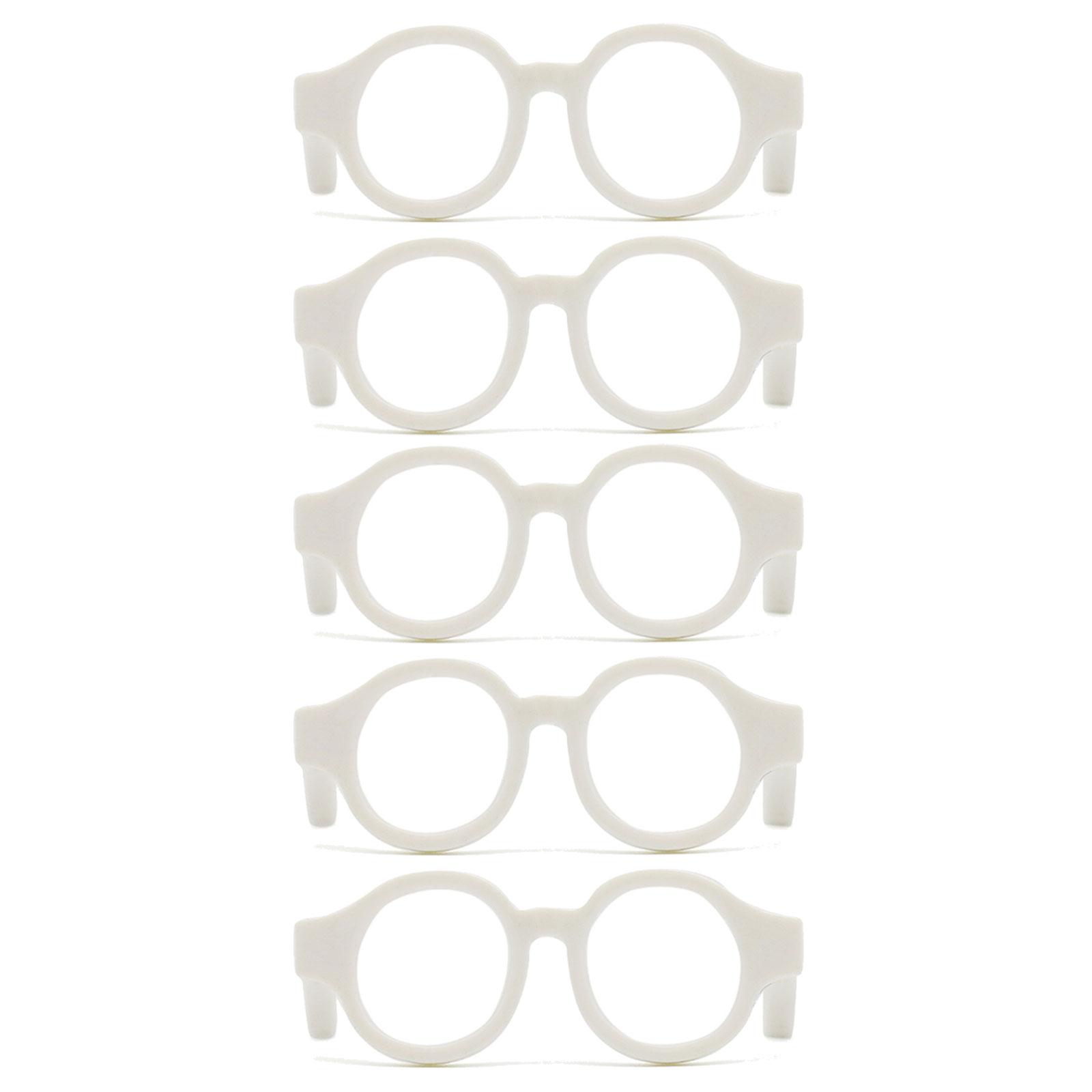 5 шт. крошечные круглые квадратные очки для кукол без линз пластиковые очки для взрослых кукол фотореквизит черная оправа очки для мальчиков 2 белый