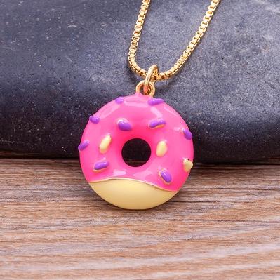 Nidin Trendy Kawaii Donut Bread Enamel Drop Oil Colorful Pendant Lucky Candy Color Chain Jewelry Necklace Birthday Party Gift рожевий
Nidin Trendy Kawaii Donut Bread Enamel Drop Oil Colorful Pendant Lucky Candy Color Chain Jewelry Necklace Birthday Party Gift рожевий