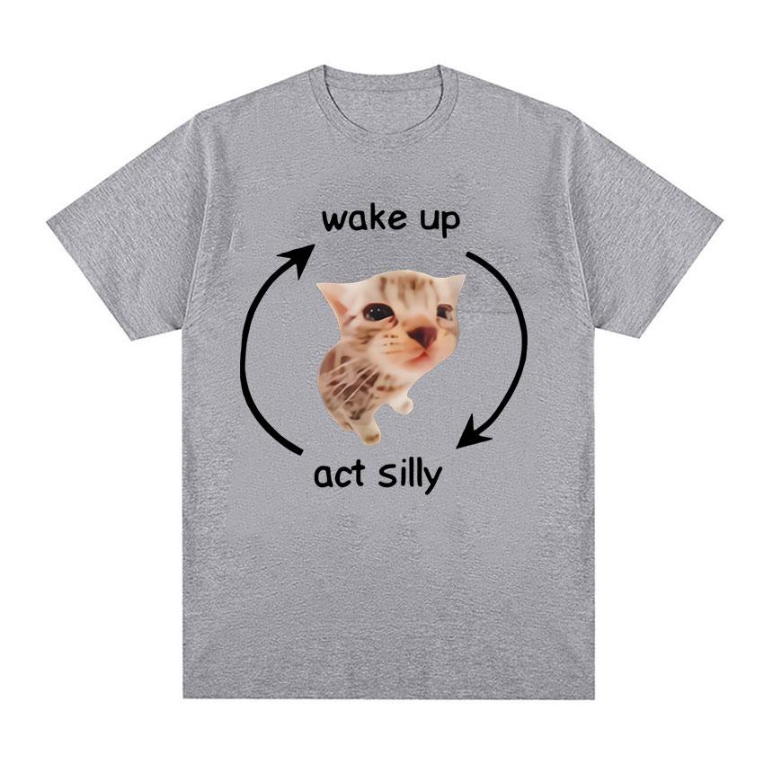 Футболка с рисунком Wake Up Act Silly Meme, забавная футболка с короткими рукавами и принтом кота для мужчин и женщин, повседневные футболки большого размера из 100% хлопка
Футболка с рисунком Wake Up Act Silly Meme, забавная футболка с короткими рукавами и принтом кота для мужчин и женщин, повседневные футболки большого размера из 100% хлопка