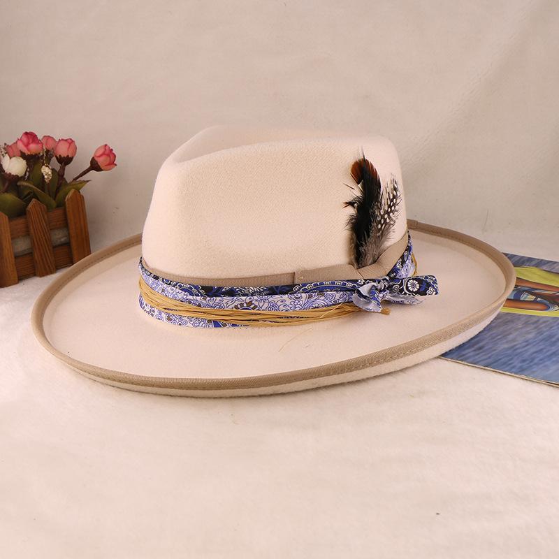 New Tweed Fedora Hat with Feather & Rolled Brim, Two-Tone Wide Brim Cloche for Women, Wool Blend Fashion L 57-60cm слоновая кость
New Tweed Fedora Hat with Feather & Rolled Brim, Two-Tone Wide Brim Cloche for Women, Wool Blend Fashion L 57-60cm слоновая кость