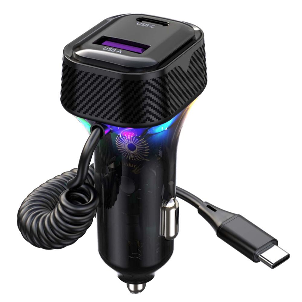 K8 USB+Type-C Dual Port QC3.0 Fast Charging Car Charger with Type-C Cable for Huawei/iPhone
K8 USB+Type-C Dual Port QC3.0 Fast Charging Car Charger with Type-C Cable for Huawei/iPhone