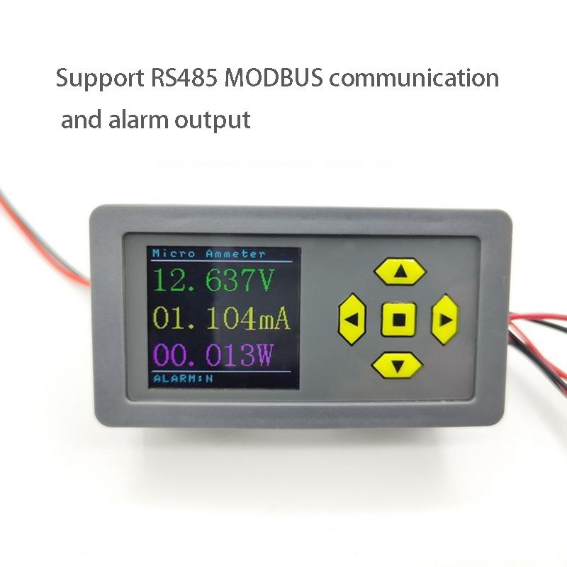 Microamp DC color screen digital display high-precision voltage and current meter RS485 supports MODBUS alarm output module uA-100mA
Microamp DC color screen digital display high-precision voltage and current meter RS485 supports MODBUS alarm output module uA-100mA