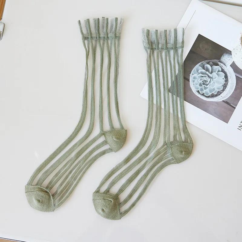 Casual Striped Women Socks Summer Ultra-Thin Transparent Crystal Silk Socks Korean Fashion Harajuku Streetwear Nylon Long Socks High Quality EUR 34-39
Casual Striped Women Socks Summer Ultra-Thin Transparent Crystal Silk Socks Korean Fashion Harajuku Streetwear Nylon Long Socks High Quality EUR 34-39