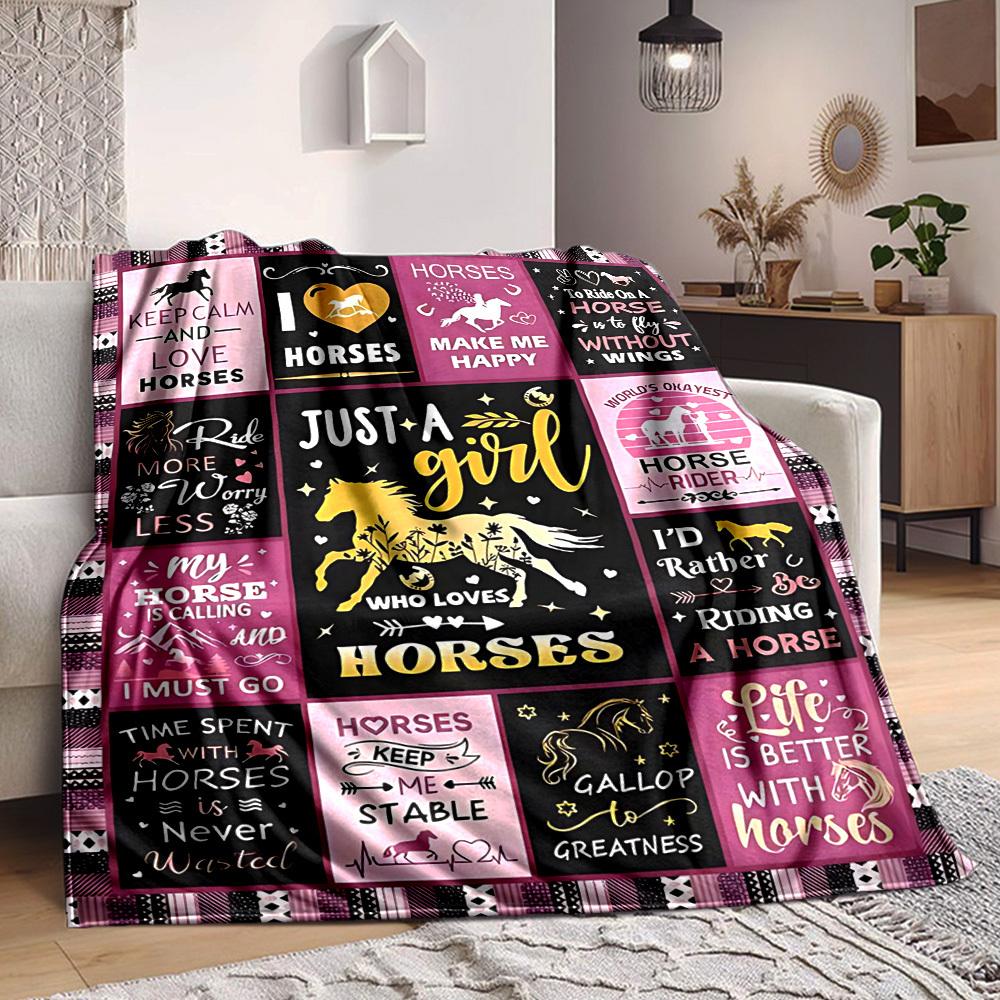 1pc Horse Lovers Quotes Blanket - Perfect Gift for Birthdays, Christmas & Halloween- Soft, Warm & Versatile yy250909094 75x90cm
1pc Horse Lovers Quotes Blanket - Perfect Gift for Birthdays, Christmas & Halloween- Soft, Warm & Versatile yy250909094 75x90cm