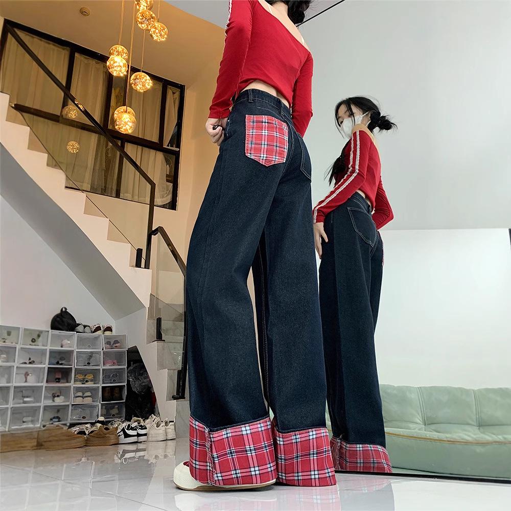 Women s High-Waist Red Plaid Patchwork Wide-Leg Jeans - Retro Style, Plus Size, Slimming Fit for 2024 Autumn/Winter 3XL
Women s High-Waist Red Plaid Patchwork Wide-Leg Jeans - Retro Style, Plus Size, Slimming Fit for 2024 Autumn/Winter 3XL