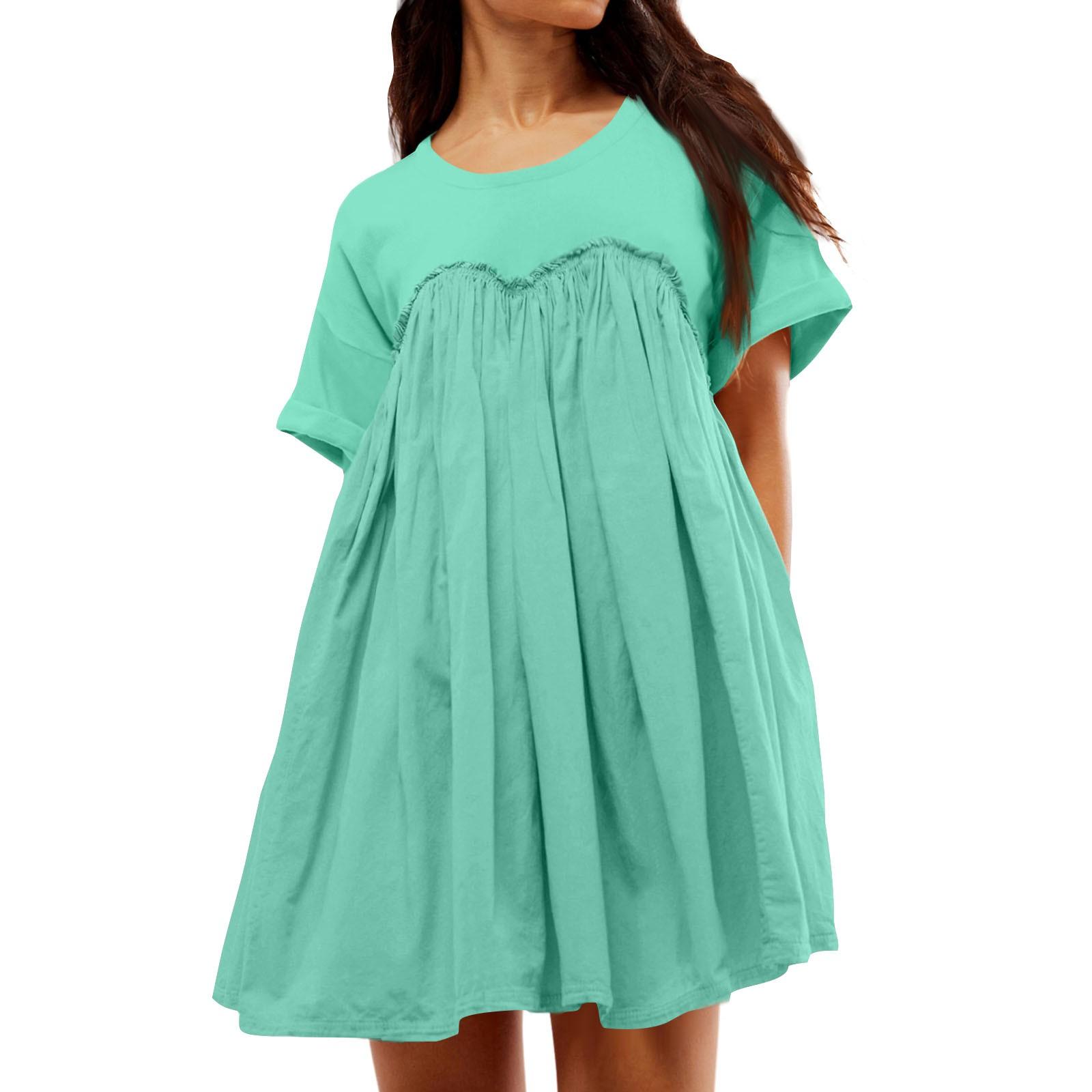 Женское модное плиссированное лоскутное платье с круглым вырезом и короткими рукавами с карманами XXL бирюзовый
Женское модное плиссированное лоскутное платье с круглым вырезом и короткими рукавами с карманами XXL бирюзовый