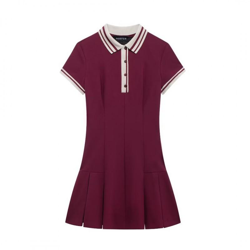 European American Women s Clothing Preppy Style Contrasting Color Short-sleeved Wide-pleated Short Dress L вина червоного кольору
European American Women s Clothing Preppy Style Contrasting Color Short-sleeved Wide-pleated Short Dress L вина червоного кольору