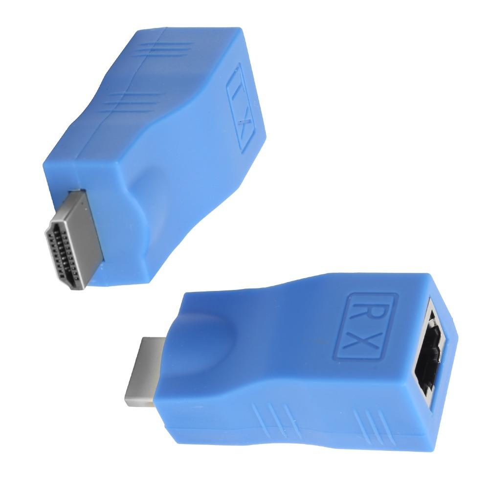 A Pair of Up to 98FT/30m 4K HD Male to RJ45 Female Extender Signal Adapter for Cat-5e/6 for PS4 синій
A Pair of Up to 98FT/30m 4K HD Male to RJ45 Female Extender Signal Adapter for Cat-5e/6 for PS4 синій