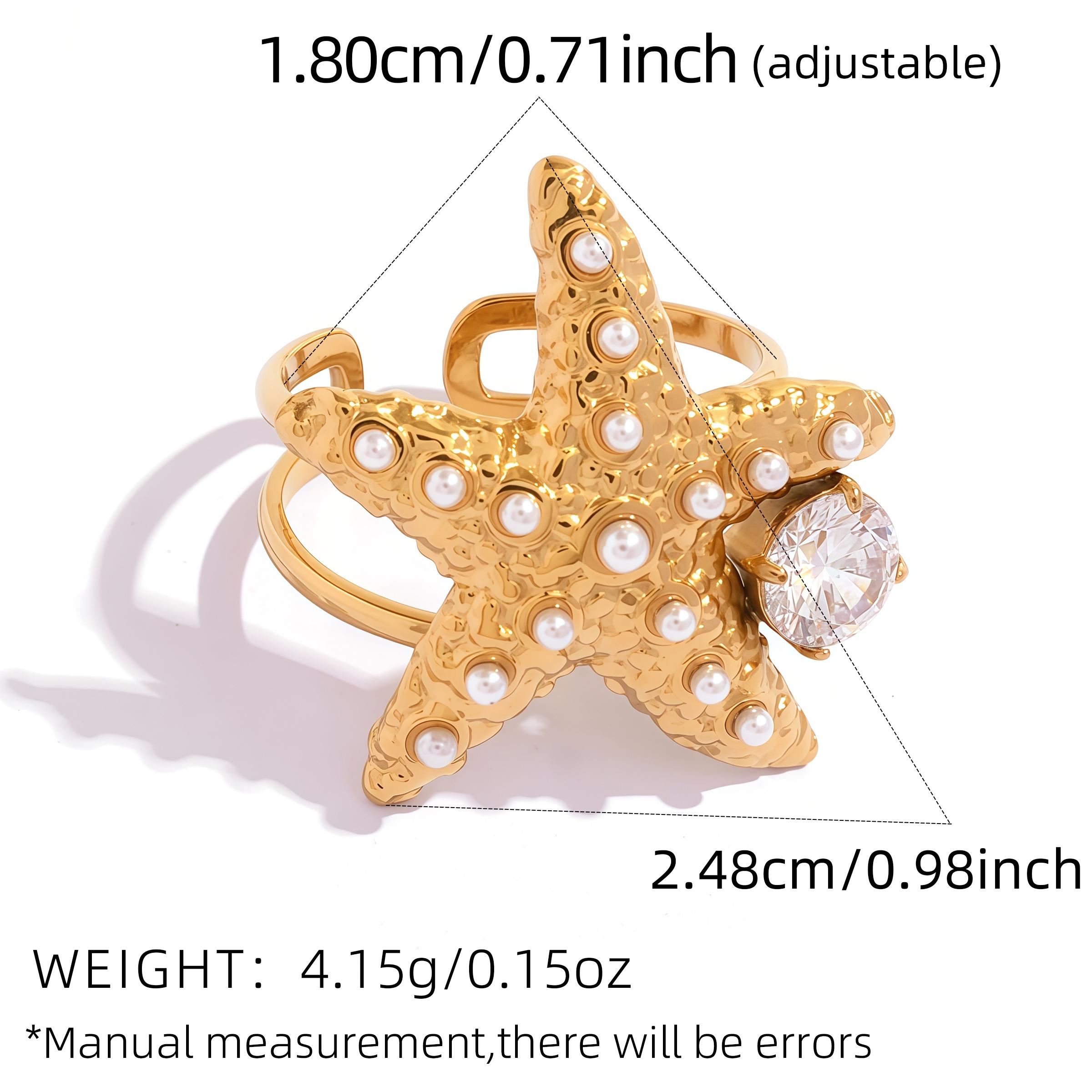 Ocean Vacation Style 18K Gold PVD Plated Stainless Steel Sea Star Conch Shell Ring Waterproof Stackable Ring Women s Accessories resizable
Ocean Vacation Style 18K Gold PVD Plated Stainless Steel Sea Star Conch Shell Ring Waterproof Stackable Ring Women s Accessories resizable