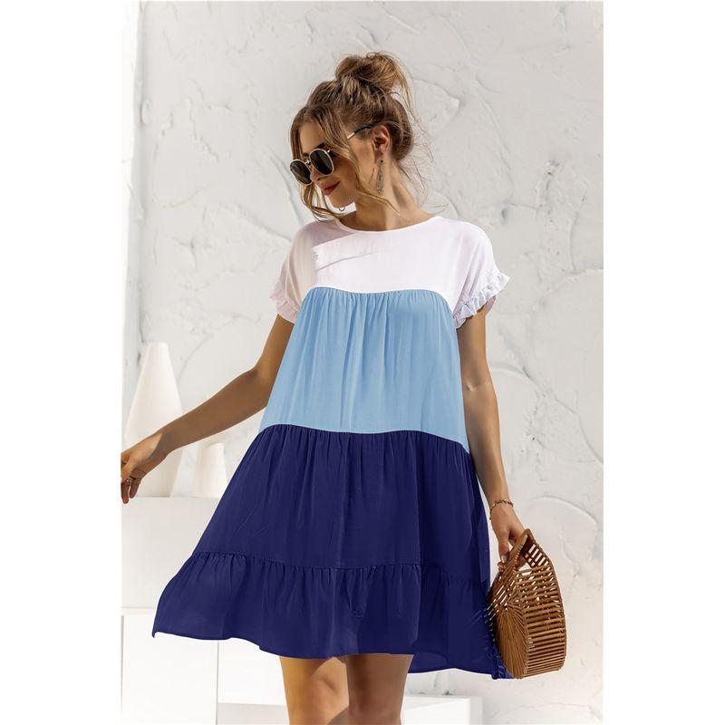 Повседневная мода Повседневное платье с сочетанием цветов Blue S
Повседневная мода Повседневное платье с сочетанием цветов Blue S