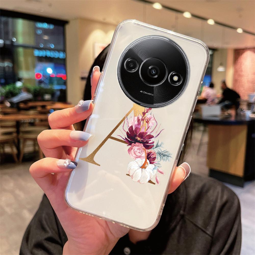 Phone Case For Xiaomi Redmi A3 redmia3 Transparent Silicone Camera Protection Colorful Flowers Golden Letters A-Z Clear Cover Redmi A3
Phone Case For Xiaomi Redmi A3 redmia3 Transparent Silicone Camera Protection Colorful Flowers Golden Letters A-Z Clear Cover Redmi A3