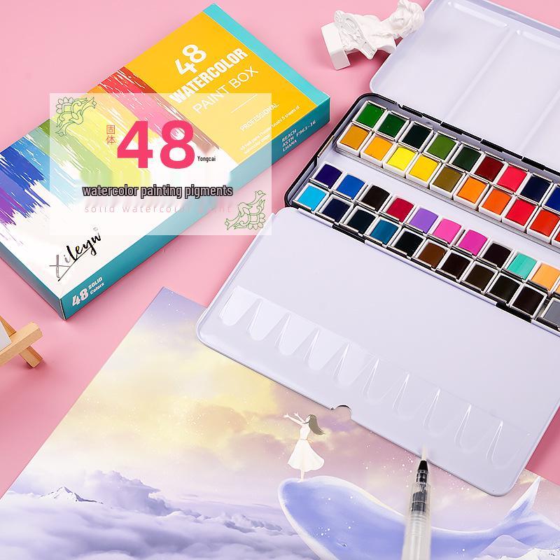 Портативный набор акварельных красок 48 цветов в жестяной коробке для эскизов и живописи
Портативный набор акварельных красок 48 цветов в жестяной коробке для эскизов и живописи