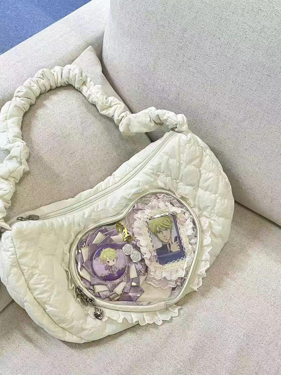 JIAERDI Heart Transparent Ita Bags Handbag Women Japanese Lace Soft Casual Crossbody Bags Female Sweet Cute Messenger Bag Y2k білий
JIAERDI Heart Transparent Ita Bags Handbag Women Japanese Lace Soft Casual Crossbody Bags Female Sweet Cute Messenger Bag Y2k білий