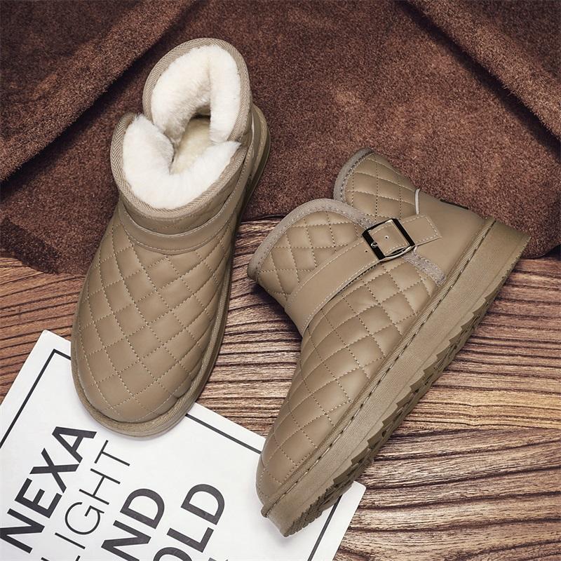Leather Snow Boots for Men Women - High Top Thermal Couple Cotton Winter Casual Shoes Fleece Lined Anti-Slip Cold Weather Boots 36
Leather Snow Boots for Men Women - High Top Thermal Couple Cotton Winter Casual Shoes Fleece Lined Anti-Slip Cold Weather Boots 36