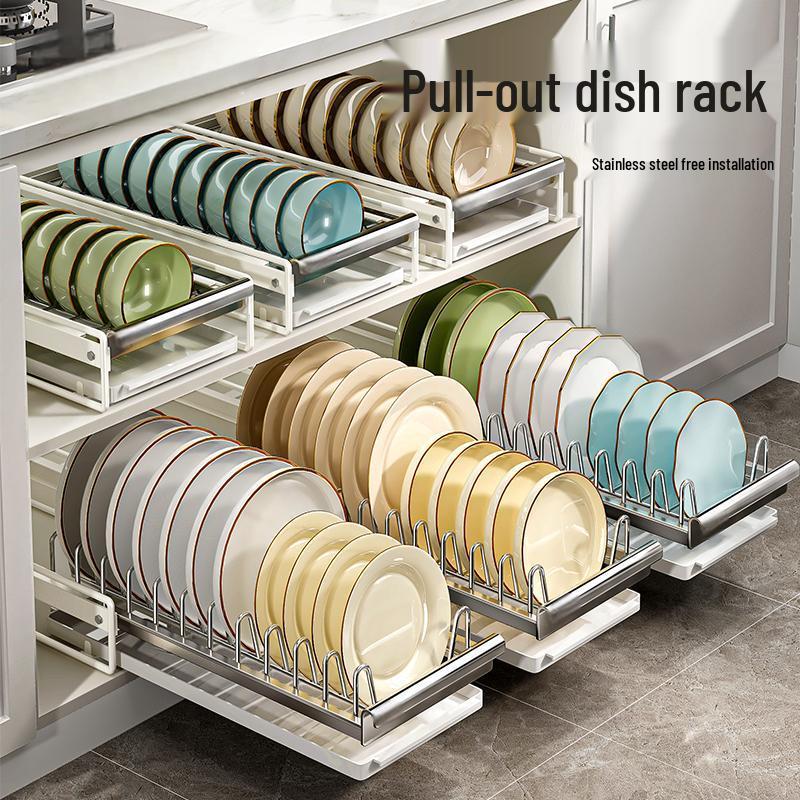 Under-Sink Pull-Out Kitchen Cabinet Organizer: Bowl, Dish, Plate Drainer & Condiment Storage Rack
Under-Sink Pull-Out Kitchen Cabinet Organizer: Bowl, Dish, Plate Drainer & Condiment Storage Rack
