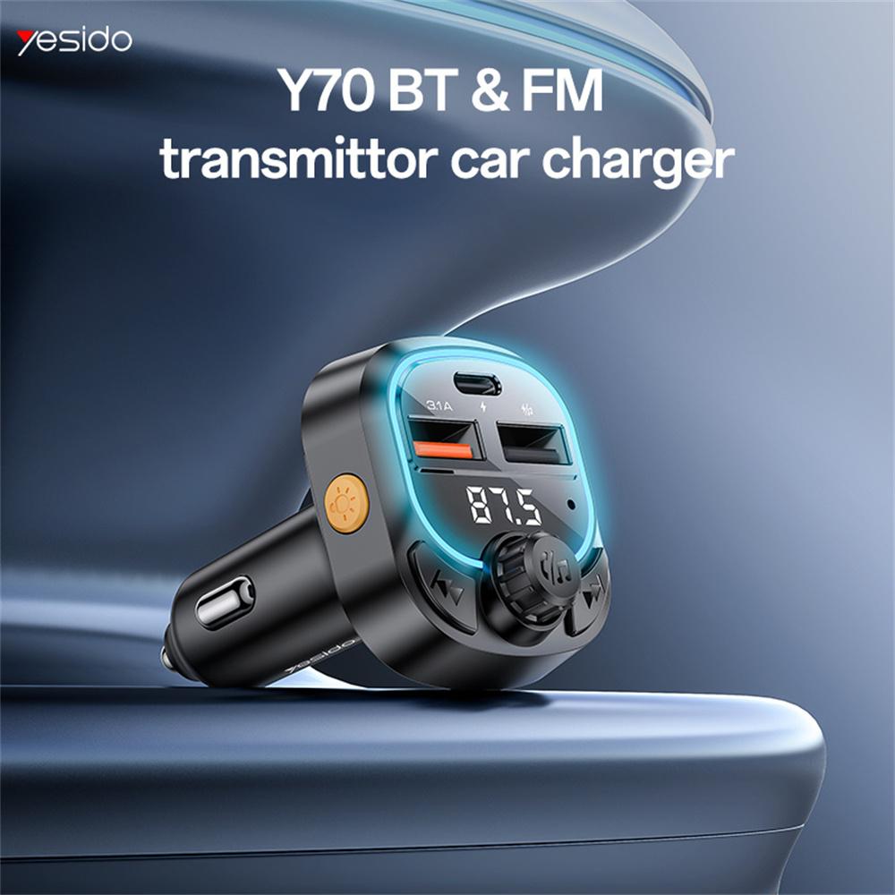 YESIDO Y70 Bluetooth-compatible 5.3 FM Transmitter Car Charger Hands Free Calling MP3 Player As Shown A
YESIDO Y70 Bluetooth-compatible 5.3 FM Transmitter Car Charger Hands Free Calling MP3 Player As Shown A