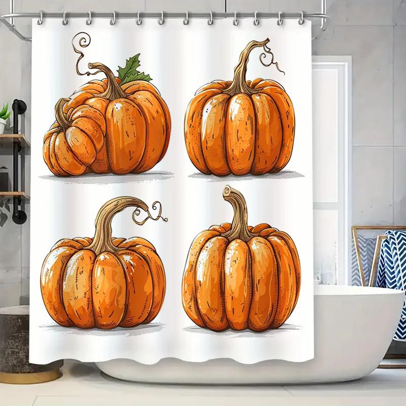 Pumpkin Shower Curtain Halloween Decor For Bathroom, Vivid Colorful Design Art Print Waterproof Shower Curtain W60H190(CM)-1 Pcs
Pumpkin Shower Curtain Halloween Decor For Bathroom, Vivid Colorful Design Art Print Waterproof Shower Curtain W60H190(CM)-1 Pcs