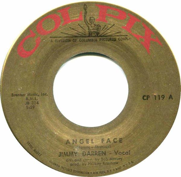 7inch Record JAMES DARREN - Angel Face / I Don t Wanna Lose Ya CP119A Colpix Records 1959 US Rock Used
7inch Record JAMES DARREN - Angel Face / I Don t Wanna Lose Ya CP119A Colpix Records 1959 US Rock Used