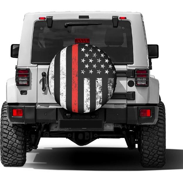 Foruidea USA Patriotic Firefighter Thin Red Line Flag Spare Tire Cover Dust-Proof Wheel Tire Cover Fit Trailer, RV, SUV and Many Vehicle (14, 15, 16,
Foruidea USA Patriotic Firefighter Thin Red Line Flag Spare Tire Cover Dust-Proof Wheel Tire Cover Fit Trailer, RV, SUV and Many Vehicle (14, 15, 16,