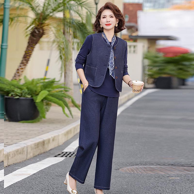 2026 Casual Three-Piece Set: Spring & Autumn Outfit for Middle-Aged Women 2XL (suggested 110-125 jin)
2026 Casual Three-Piece Set: Spring & Autumn Outfit for Middle-Aged Women 2XL (suggested 110-125 jin)
