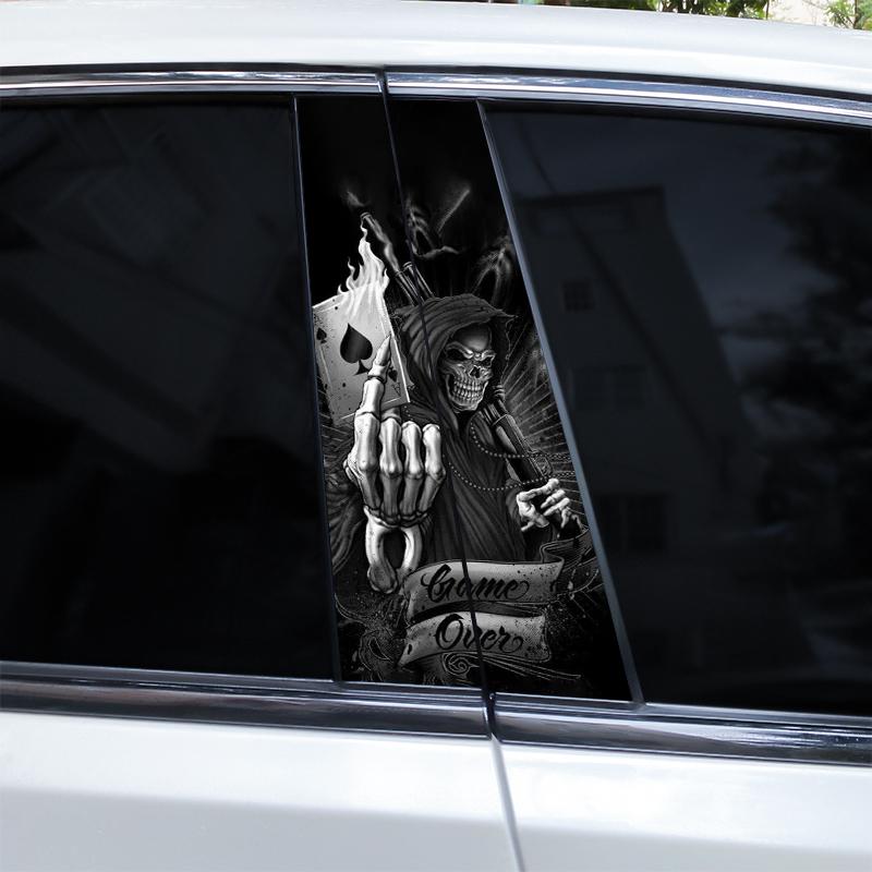 2 шт. Наклейка на автомобиль с изображением черепа ужасов, виниловые наклейки на центральную стойку автомобиля, наклейки на двери автомобиля, водонепроницаемая солнцезащитная виниловая наклейка
2 шт. Наклейка на автомобиль с изображением черепа ужасов, виниловые наклейки на центральную стойку автомобиля, наклейки на двери автомобиля, водонепроницаемая солнцезащитная виниловая наклейка