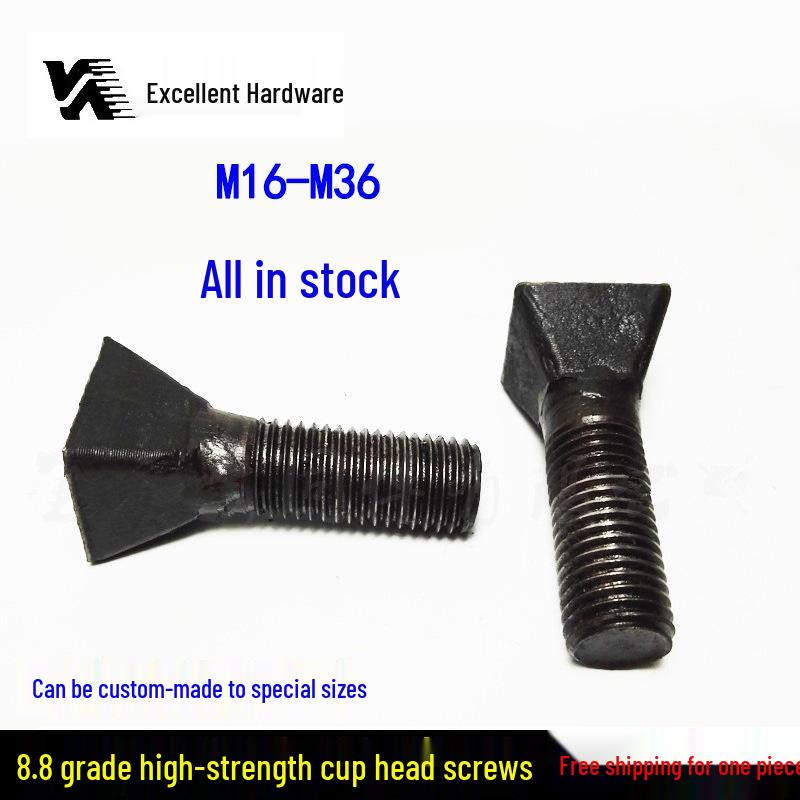 Grade 8.8 Cup-Shaped Square Head Screw and Ball Mill Liner Bolt, M16/M20/M36 Countersunk Head Crusher Guard Plate. M16x60, Head side 26, Thick 15
Grade 8.8 Cup-Shaped Square Head Screw and Ball Mill Liner Bolt, M16/M20/M36 Countersunk Head Crusher Guard Plate. M16x60, Head side 26, Thick 15