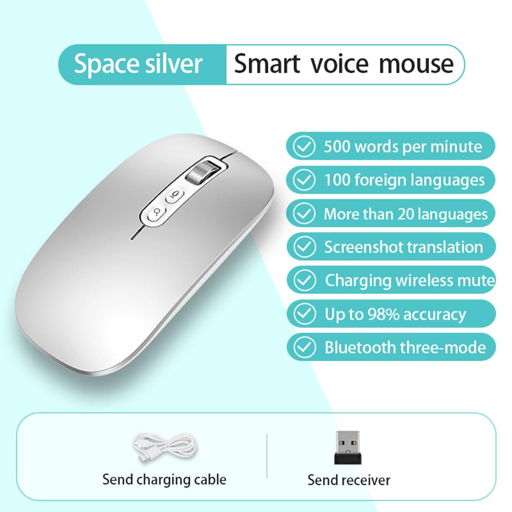 M108 AI Smart Voice Mouse 10m Wireless Rechargeable 5-Key Mouse for Windows Mac Silver
M108 AI Smart Voice Mouse 10m Wireless Rechargeable 5-Key Mouse for Windows Mac Silver