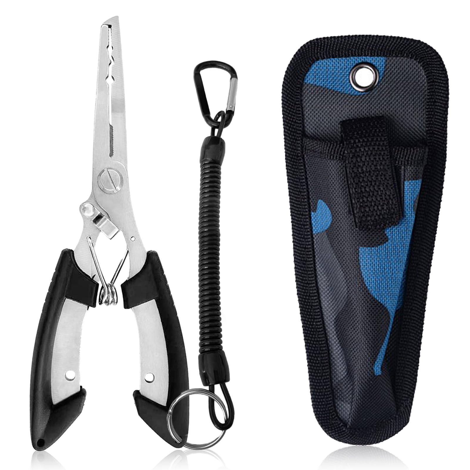 Multifunctional Fishing Pliers, Cuts PE Line, Rustproof, Ultra-Lightweight, Hook Remover, Includes Storage Bag and Spiral Cord
Multifunctional Fishing Pliers, Cuts PE Line, Rustproof, Ultra-Lightweight, Hook Remover, Includes Storage Bag and Spiral Cord