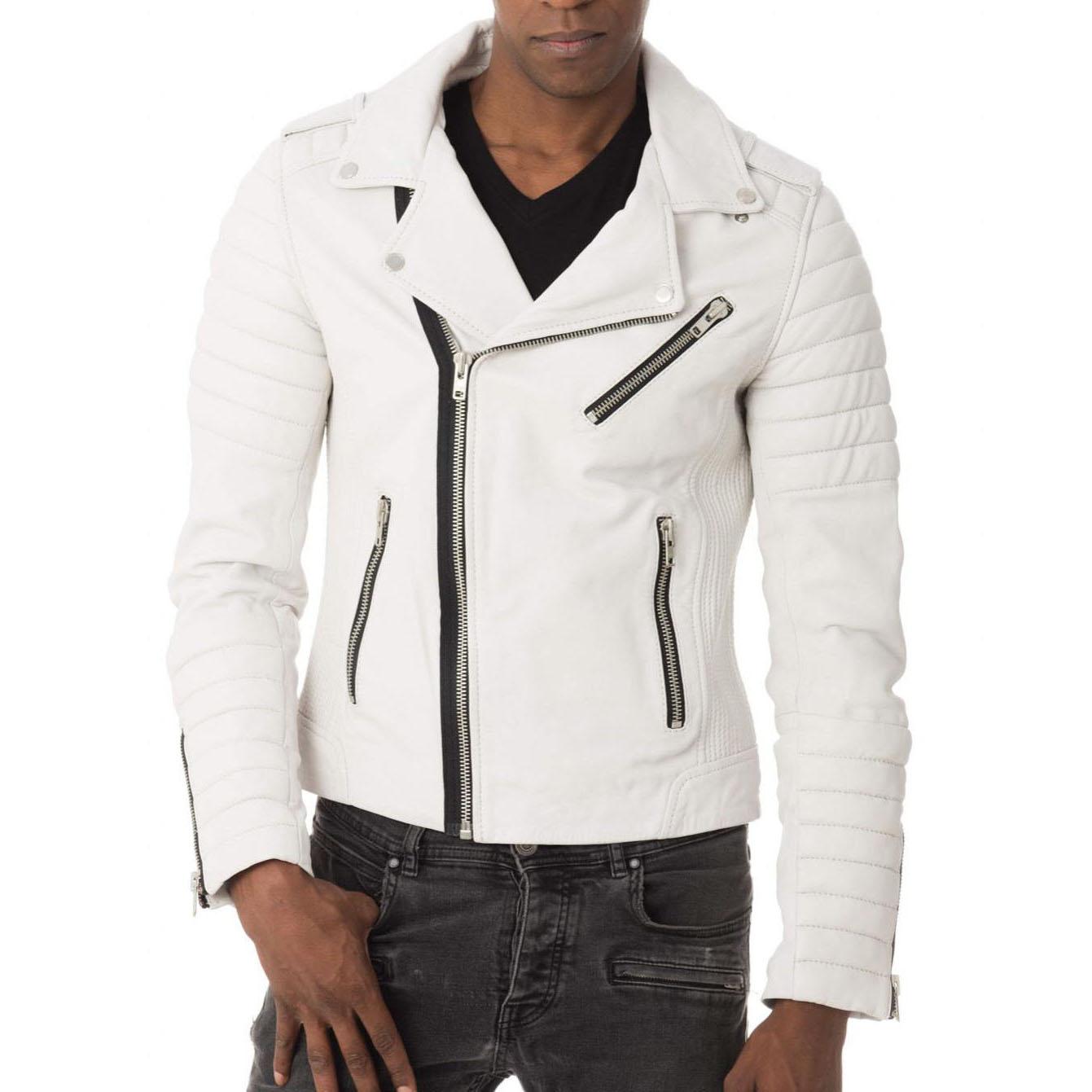 SkinOutfit Men s Genuine Lambskin White Leather Jacket Stylish Motorcycle Bomber Biker Outerwear MJ 172 L
SkinOutfit Men s Genuine Lambskin White Leather Jacket Stylish Motorcycle Bomber Biker Outerwear MJ 172 L