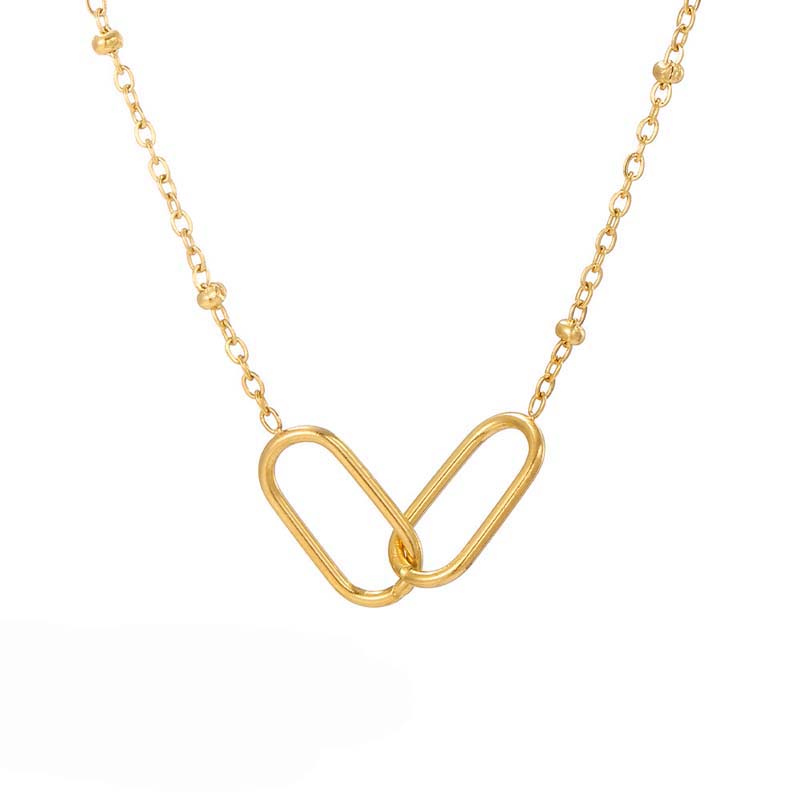 Fashion Gold Color Double Paperclip Pendant Necklace For Women Girl Simple Metal Link Clavicle Chain Zircon Party Gift золотий
Fashion Gold Color Double Paperclip Pendant Necklace For Women Girl Simple Metal Link Clavicle Chain Zircon Party Gift золотий
