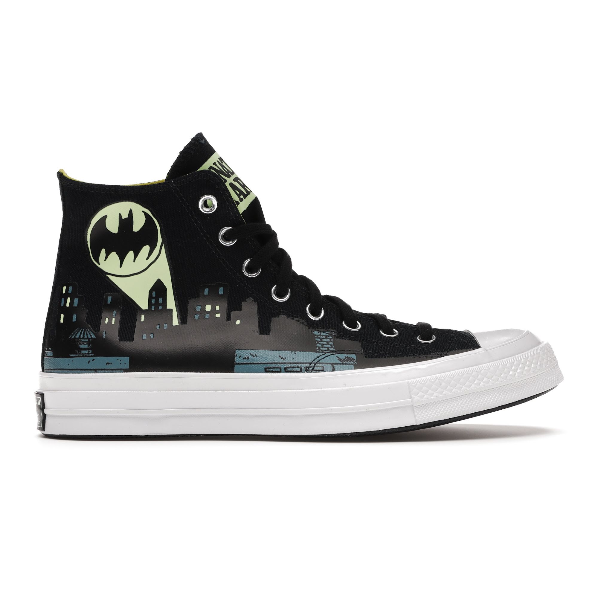 Converse DC Comics x Chinatown Market x Chuck 70 High Gotham City - Светящиеся в темноте кроссовки унисекс Black Blazing-Yellow White 167511C
Converse DC Comics x Chinatown Market x Chuck 70 High Gotham City - Светящиеся в темноте кроссовки унисекс Black Blazing-Yellow White 167511C