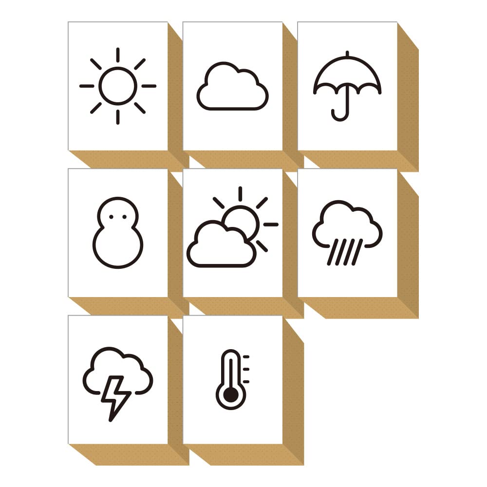 Cute and stylish wooden stamp set for your Includes rubber stamps and weather symbols and air Perfect as a Made in Japan planner. (cloudy, sunny, sun,
Cute and stylish wooden stamp set for your Includes rubber stamps and weather symbols and air Perfect as a Made in Japan planner. (cloudy, sunny, sun,