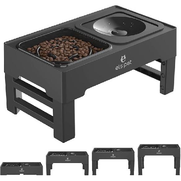 ELS PET Elevated Dog Bowls, Adjustable Raised Dog Bowls with No Spill Dog Water Bowl and Stainless Steel/Slow Feeder, Stand for Small Medium Large Slow Feeder Bowl
ELS PET Elevated Dog Bowls, Adjustable Raised Dog Bowls with No Spill Dog Water Bowl and Stainless Steel/Slow Feeder, Stand for Small Medium Large Slow Feeder Bowl