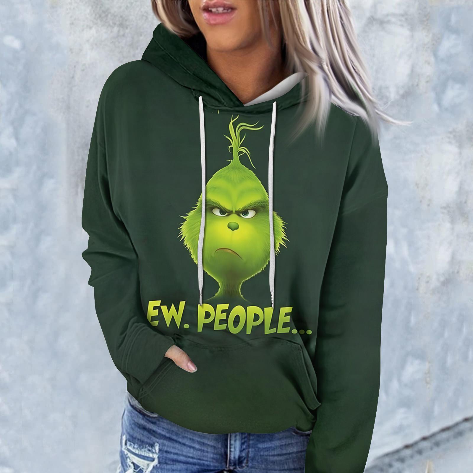 Женская модная повседневная толстовка с длинным рукавом и рождественским принтом S темно-зеленого
Женская модная повседневная толстовка с длинным рукавом и рождественским принтом S темно-зеленого