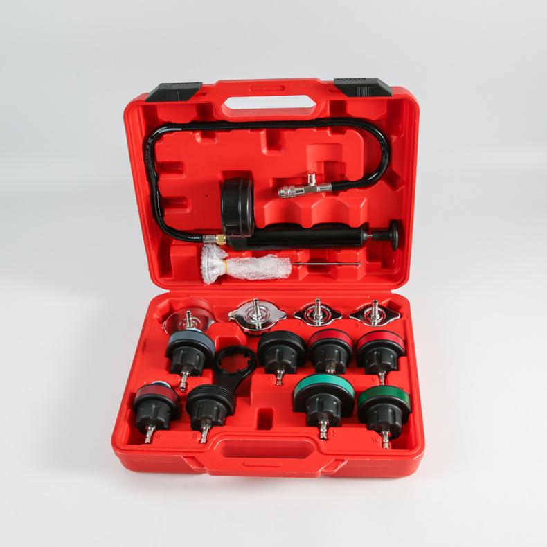 15-Piece Aluminum Radiator Leak Tester and Antifreeze Coolant Tool Set for All Car Models
15-Piece Aluminum Radiator Leak Tester and Antifreeze Coolant Tool Set for All Car Models