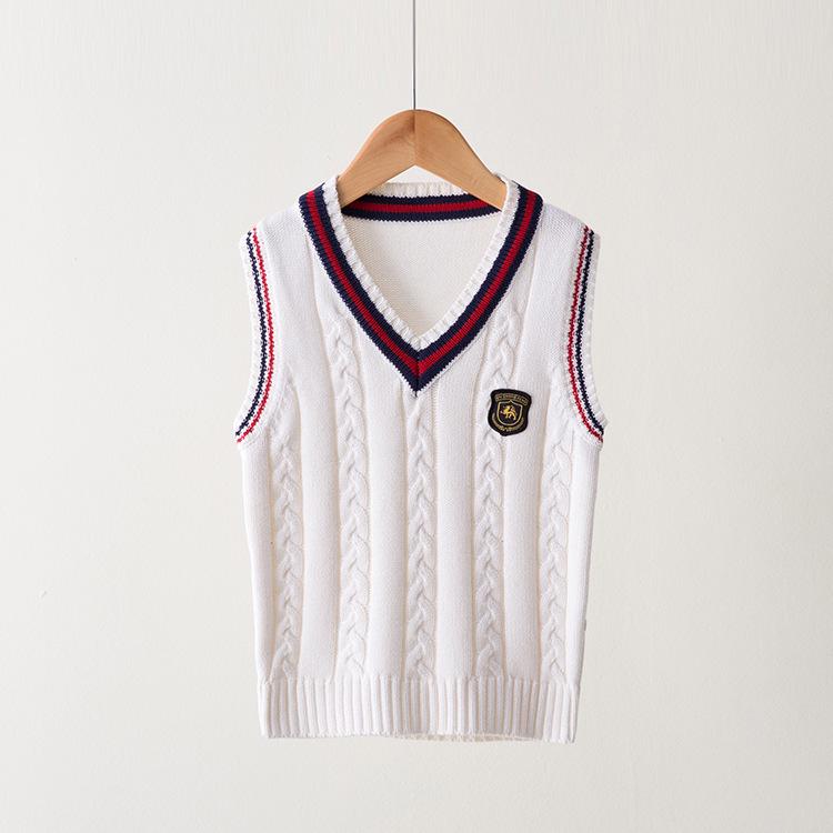 Children s Pure Cotton Knit Sweater Vest - Preppy School Uniform Style, Sleeveless, for Spring and Autumn 100 cm
Children s Pure Cotton Knit Sweater Vest - Preppy School Uniform Style, Sleeveless, for Spring and Autumn 100 cm