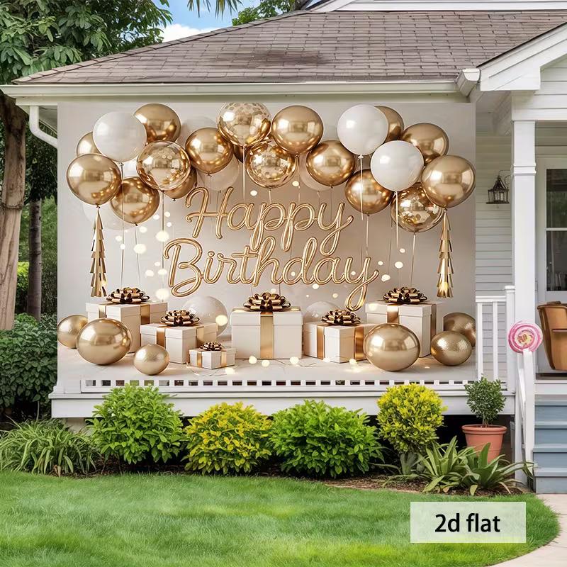 2D Gold White Balloon Happy Birthday Backdrop Gift Box Party Background Banner 47.2x31.5inch/120*80cm
2D Gold White Balloon Happy Birthday Backdrop Gift Box Party Background Banner 47.2x31.5inch/120*80cm
